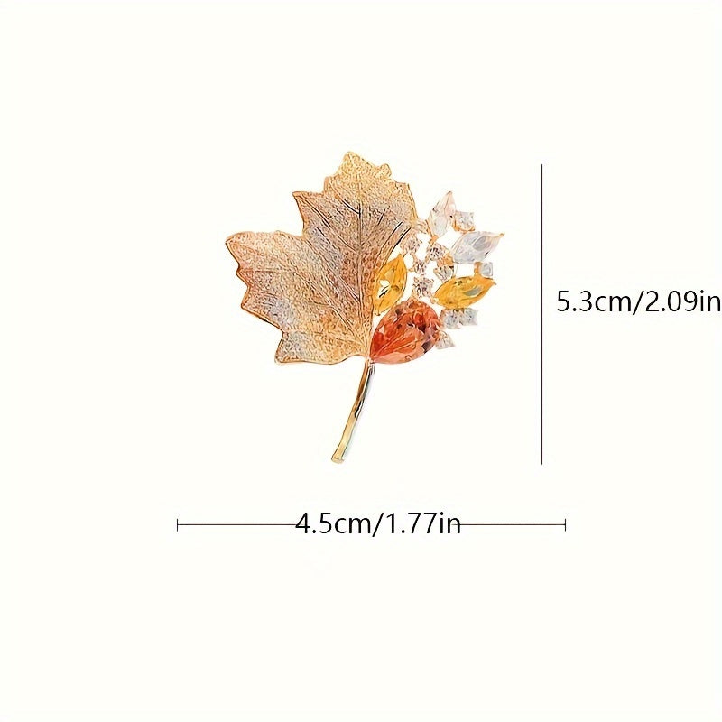 Maple Leaf Brooch Pin - Hollow Design Alloy Scarf Clip by MANFANST