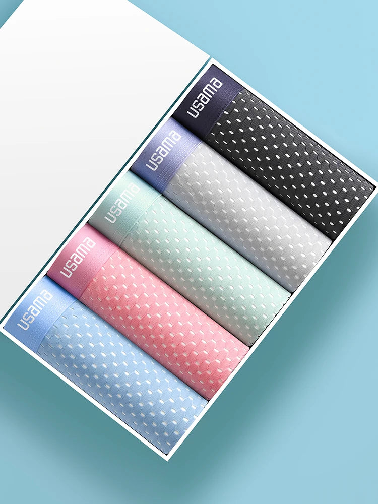 BOC-WEAR Men's Ice Silk Boxers - 5-Pack Breathable Mesh Underwear - BOC-WEAR