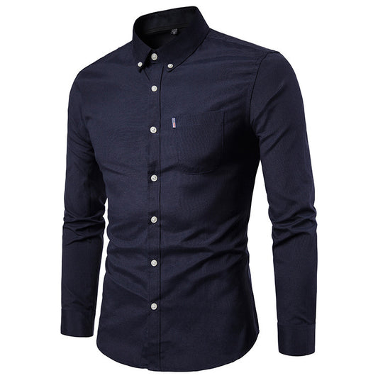 Men S Shirts Korean Men Slim Long Sleeve Dress Shirt - BOC-WEAR