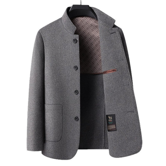 Men's Mid-length Stand Collar Double-faced Woolen Goods Wool Overcoat - BOC-WEAR