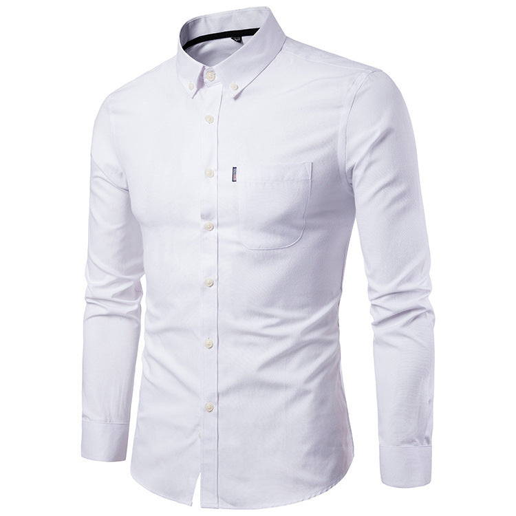Men S Shirts Korean Men Slim Long Sleeve Dress Shirt - BOC-WEAR