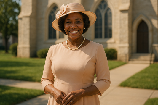 Beautiful Black Lady in a Lovely Dress for Church
