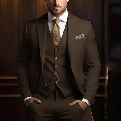 Men's High-grade Gentleman Temperament Slim Suit Three-piece Suit - BOC-WEAR