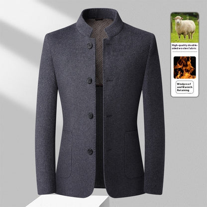Men's Mid-length Stand Collar Double-faced Woolen Goods Wool Overcoat - BOC-WEAR