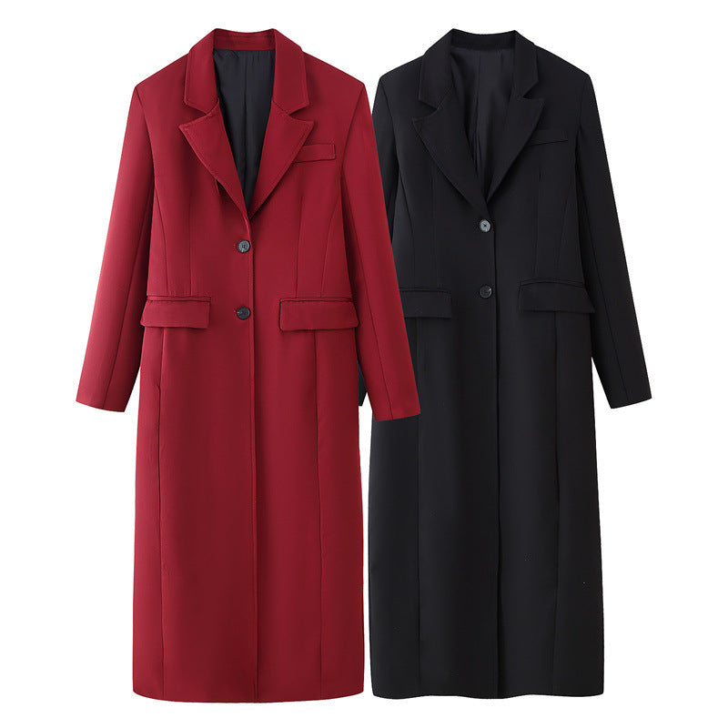 BOC-WEAR Two-Tone Slim Fit Long Overcoat - Women's Elegant Outerwear - BOC-WEAR