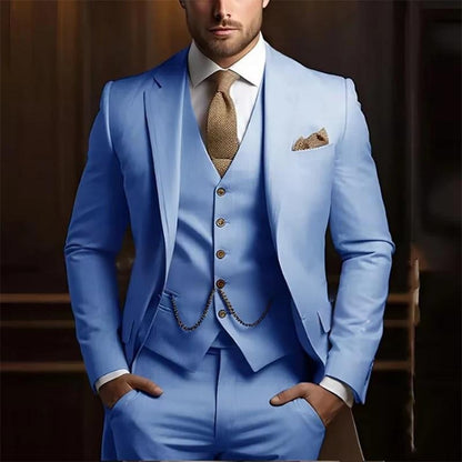 Men's High-grade Gentleman Temperament Slim Suit Three-piece Suit - BOC-WEAR