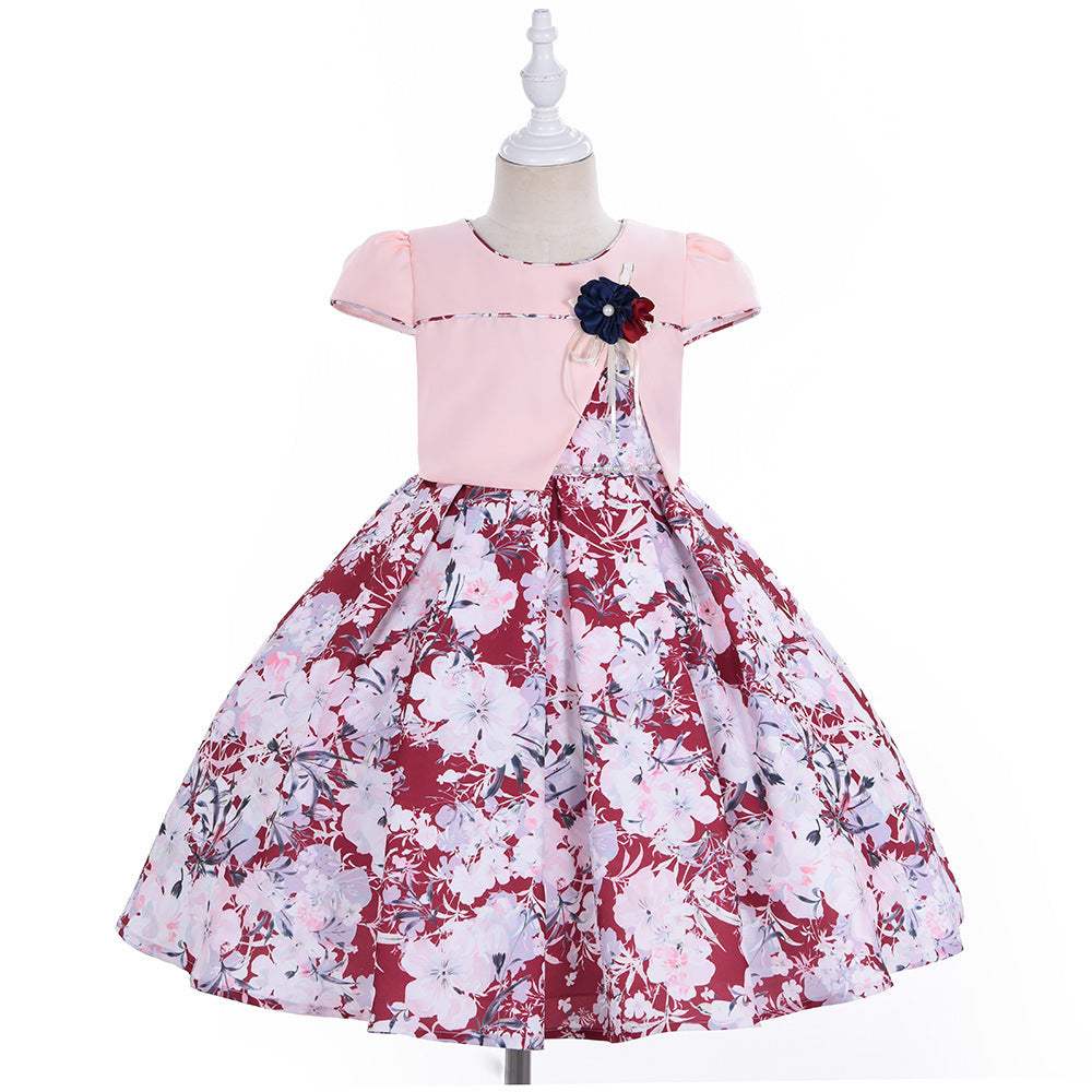 Little Girl Baby Birthday Print Dress Puffy - BOC-WEAR