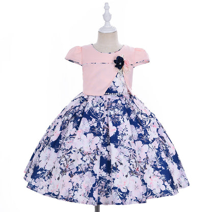 Little Girl Baby Birthday Print Dress Puffy - BOC-WEAR