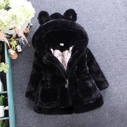 A girl's fur coat for autumn and winter - BOC-WEAR