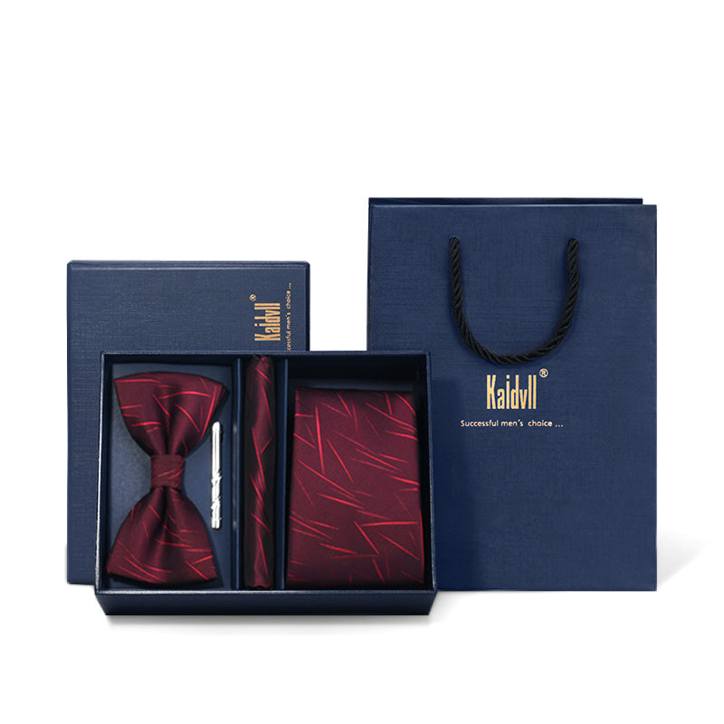 Four Piece Suit With Embroidered Tie - Premium Men's Formal Wear - BOC-WEAR