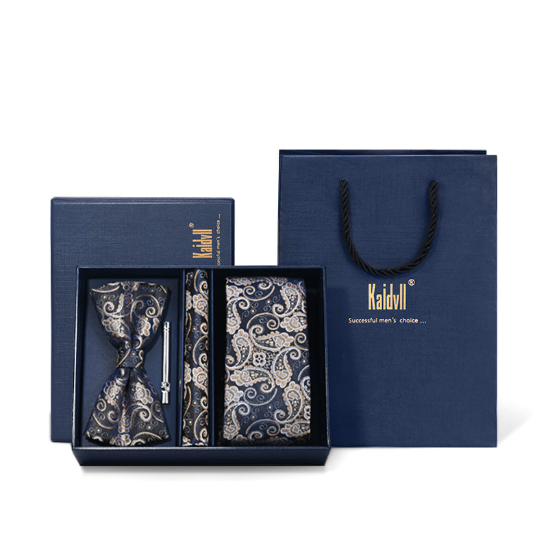 Four Piece Suit With Embroidered Tie - Premium Men's Formal Wear - BOC-WEAR