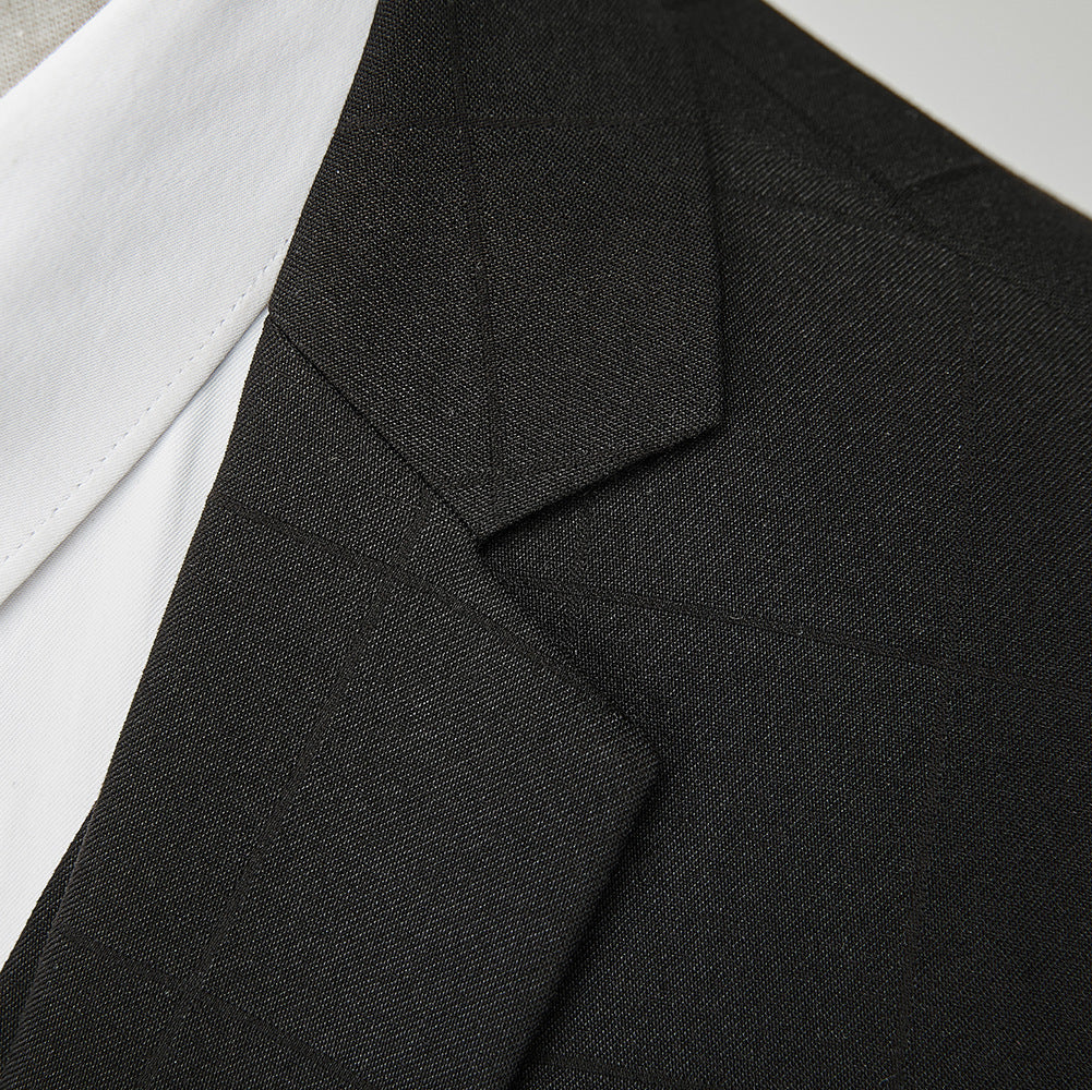 Men's Business Casual Plaid Slim Fit Suit Three-piece Suit - BOC-WEAR