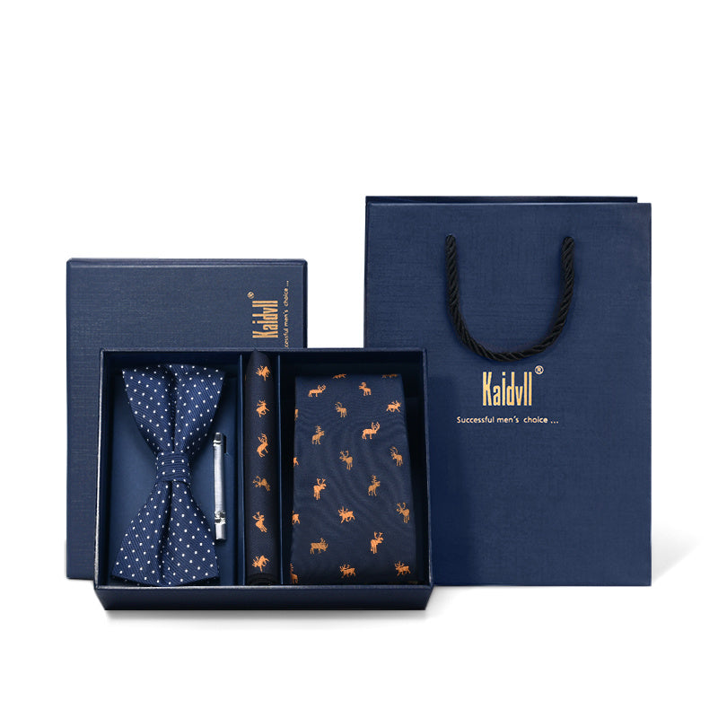 Four Piece Suit With Embroidered Tie - Premium Men's Formal Wear - BOC-WEAR