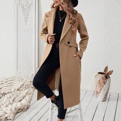 BOC-WEAR Camel Lace-Up Coat - Women's Autumn & Winter Casual Jacket - BOC-WEAR