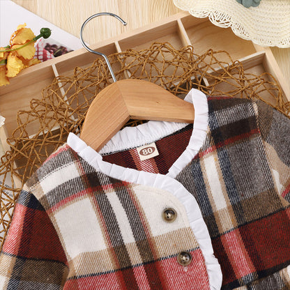 Multicolor Plaid Long Sleeve Baby Princess Dress - BOC-WEAR