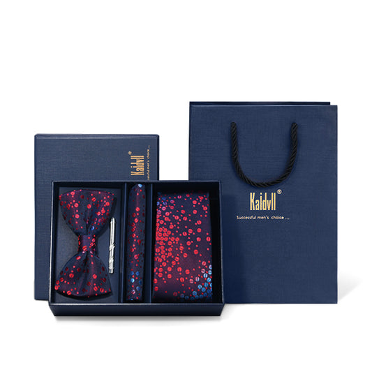 Four Piece Suit With Embroidered Tie - Premium Men's Formal Wear - BOC-WEAR