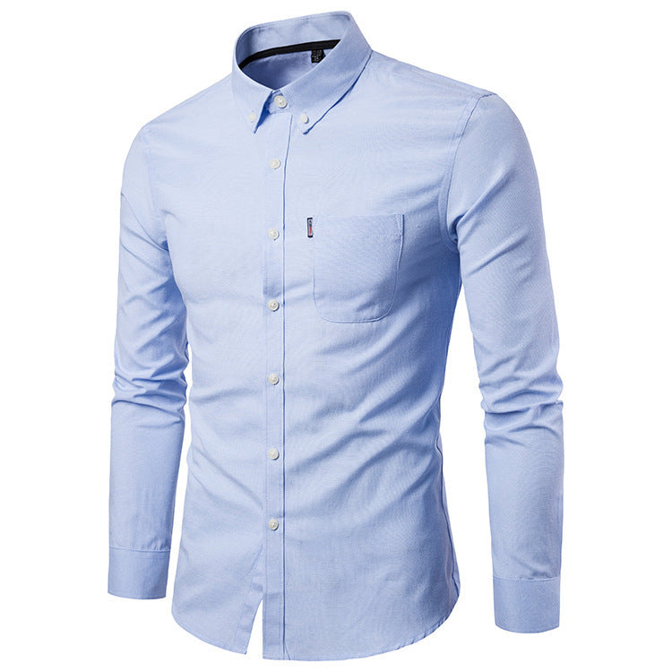 Men S Shirts Korean Men Slim Long Sleeve Dress Shirt - BOC-WEAR
