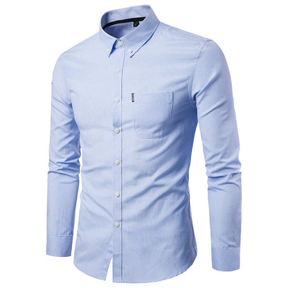 Men S Shirts Korean Men Slim Long Sleeve Dress Shirt - BOC-WEAR