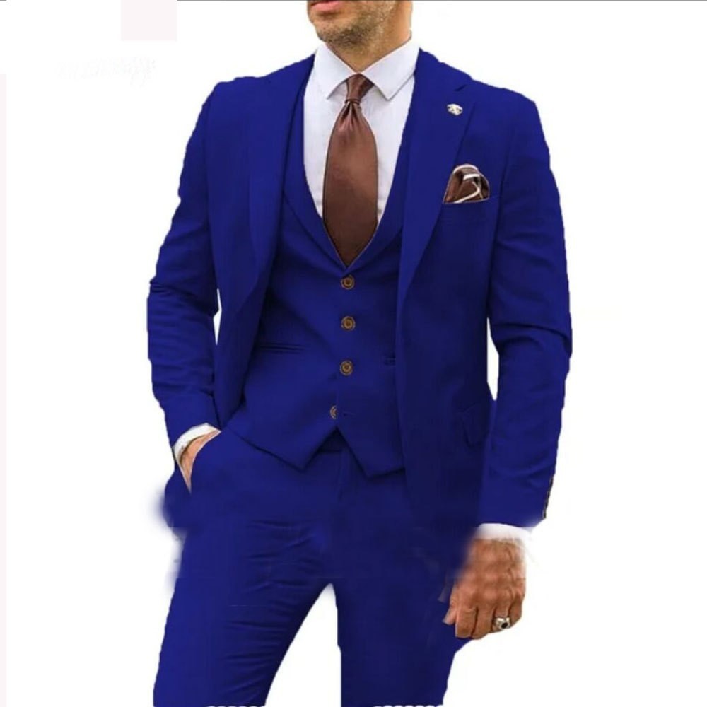 Men's Three-piece Slim-fit Dovetail Groom Dress - BOC-WEAR