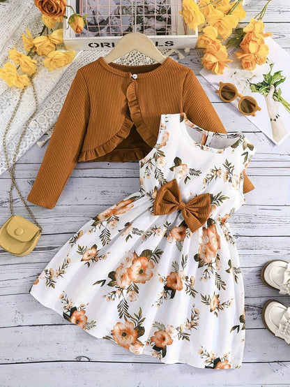 Autumn Glow Cardigan & Brown Vest - BOC-WEAR