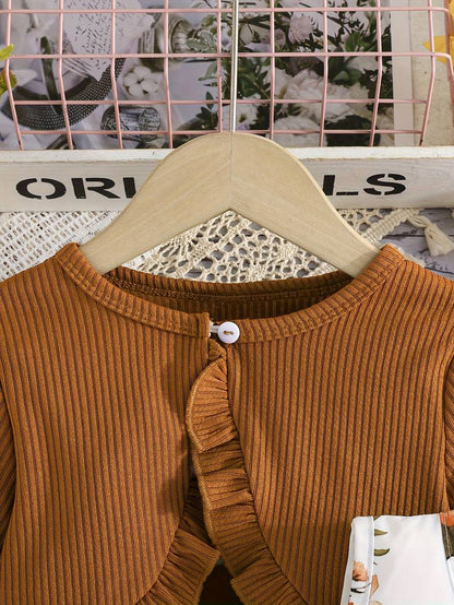 Autumn Glow Cardigan & Brown Vest - BOC-WEAR