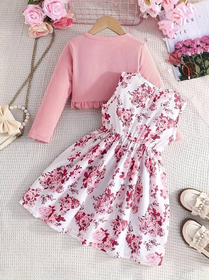 Autumn Glow Cardigan & Vest Rose Floral - BOC-WEAR