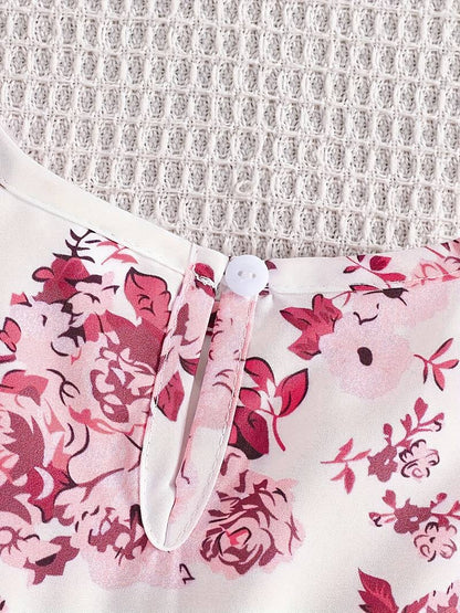 Autumn Glow Cardigan & Vest Rose Floral - BOC-WEAR