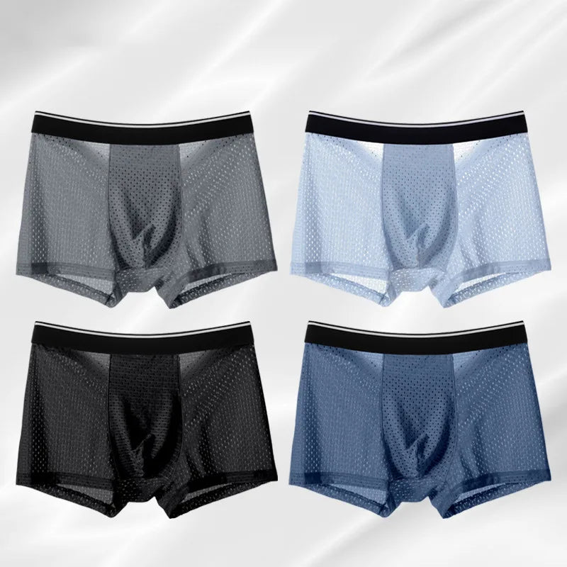 BOC-WEAR Men's Ice Silk Boxers - 8-Pack Breathable Underwear (L-5XL) - BOC-WEAR