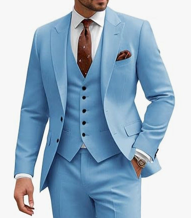 Men's Casual Business Wedding Three-piece Suit - BOC-WEAR