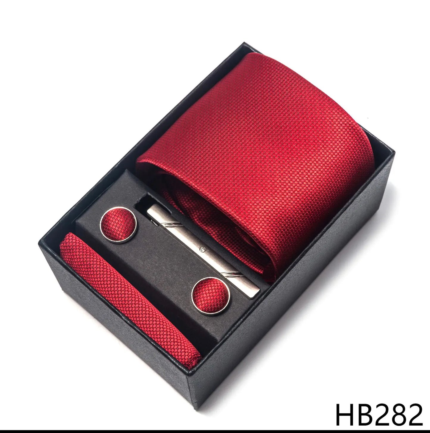 Luxury Brand 8 cm Tie Handkerchief Cufflink Clip Set For Men Wedding Gravata Suit Accessories Holiday Gift Box - BOC-WEAR