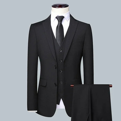 BOC-WEAR Men's 3-Piece Suit - Business Wedding Formal Set - BOC-WEAR