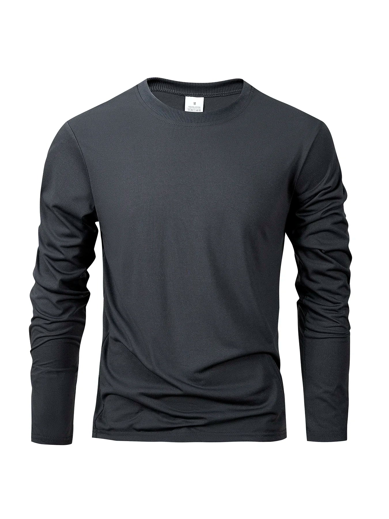 Men‘s Solid Color Long Sleeve T-shirt Fashion Cotton Men's T Shirts Simple Casual O-neck Unisex Tops Fitness Run Sports Pullover - BOC-WEAR