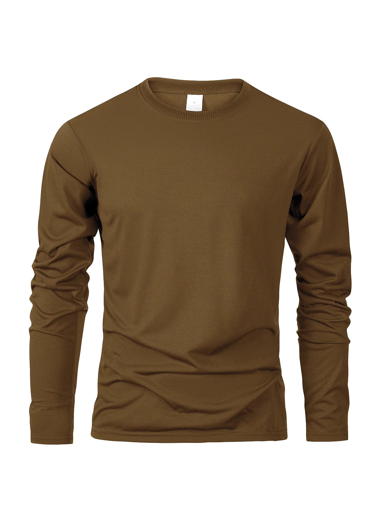 Men‘s Solid Color Long Sleeve T-shirt Fashion Cotton Men's T Shirts Simple Casual O-neck Unisex Tops Fitness Run Sports Pullover - BOC-WEAR