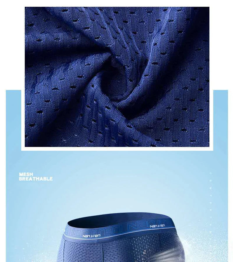 BOC-WEAR Men's Ice Silk Boxers - 4-Pack Breathable Mesh Underwear - BOC-WEAR