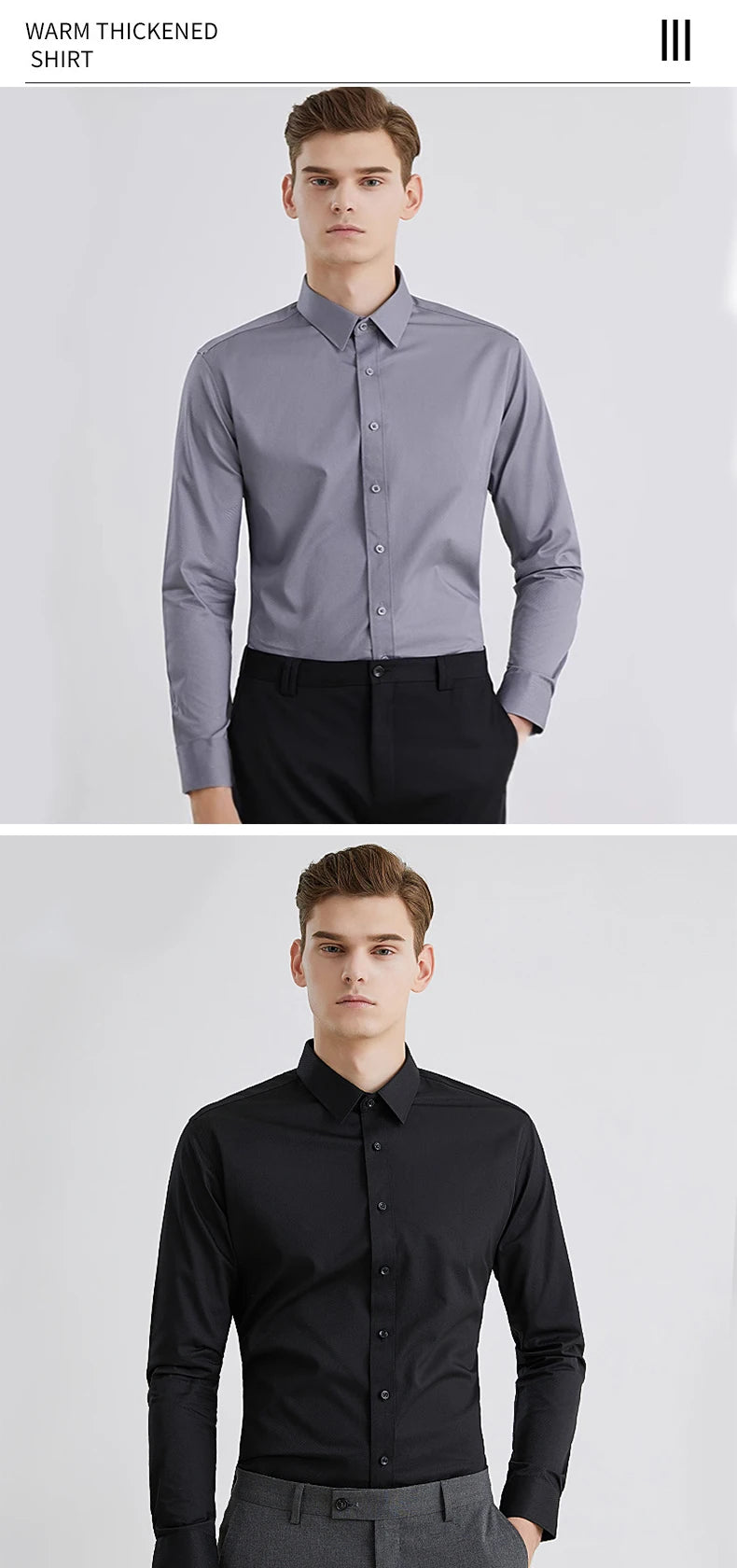 New Anti-Wrinkle Men's Shirts Long Sleeve For Men Slim Fit Stretch Camisa Social Business Formal Blouse White Office Shirt S-5XL - BOC-WEAR