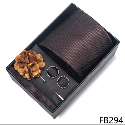 New Designer Blue Red Green Paisley Ties For Men Wedding Party Neck Tie Luxury Tie Pocket Square Cufllink Brooch Set - BOC-WEAR