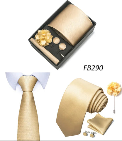 New Designer Blue Red Green Paisley Ties For Men Wedding Party Neck Tie Luxury Tie Pocket Square Cufllink Brooch Set - BOC-WEAR