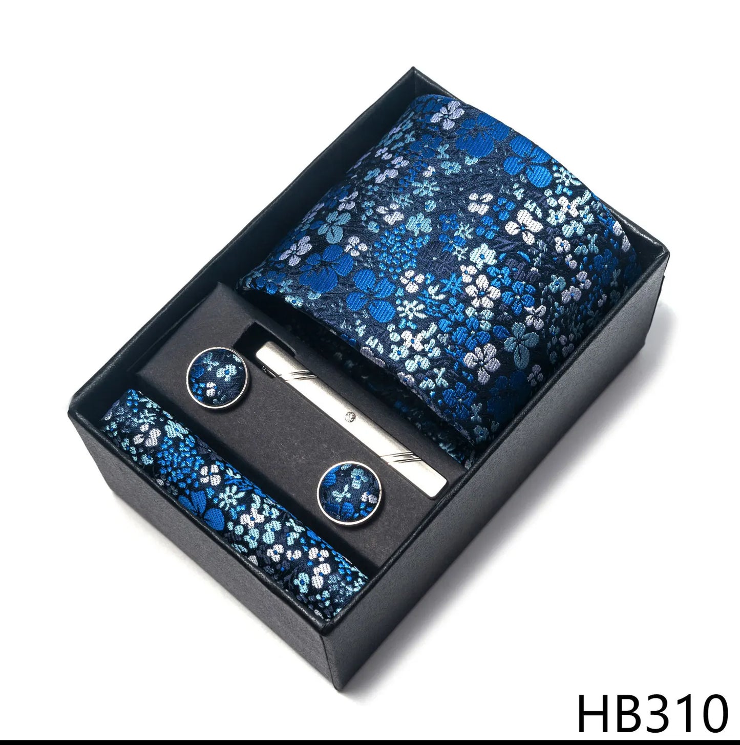 Luxury Brand 8 cm Tie Handkerchief Cufflink Clip Set For Men Wedding Gravata Suit Accessories Holiday Gift Box - BOC-WEAR
