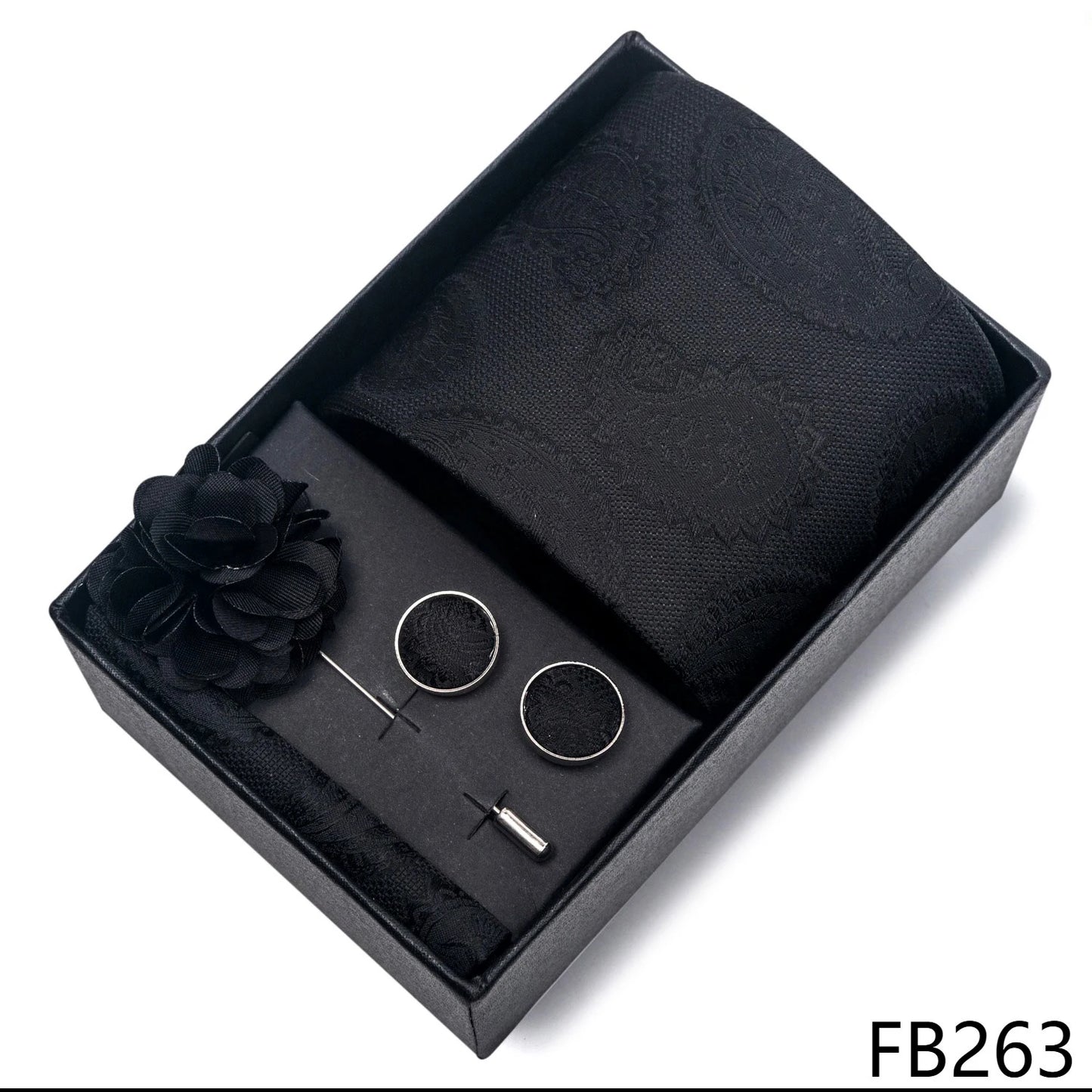 New Designer Blue Red Green Paisley Ties For Men Wedding Party Neck Tie Luxury Tie Pocket Square Cufllink Brooch Set - BOC-WEAR