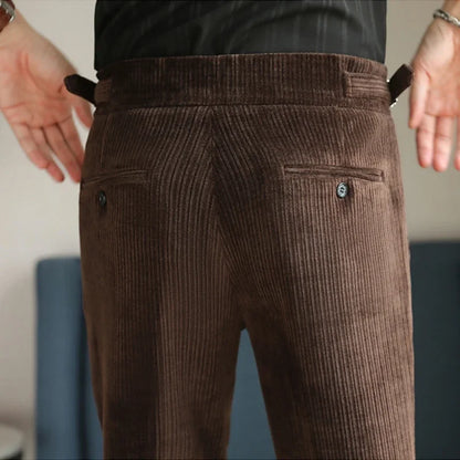 2024 New Light Luxury Chenille Neapolitan High Waist  Casual Pants for Men , Premium Feeling Slim Fit  Mens Dress Pants,pantalon