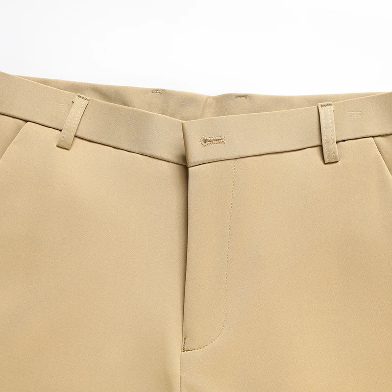 29-42 Men's Summer Pants Thin Straight Stretch Casual Pants with No Trace No Ironing Fabric Silky and Cool Feeling