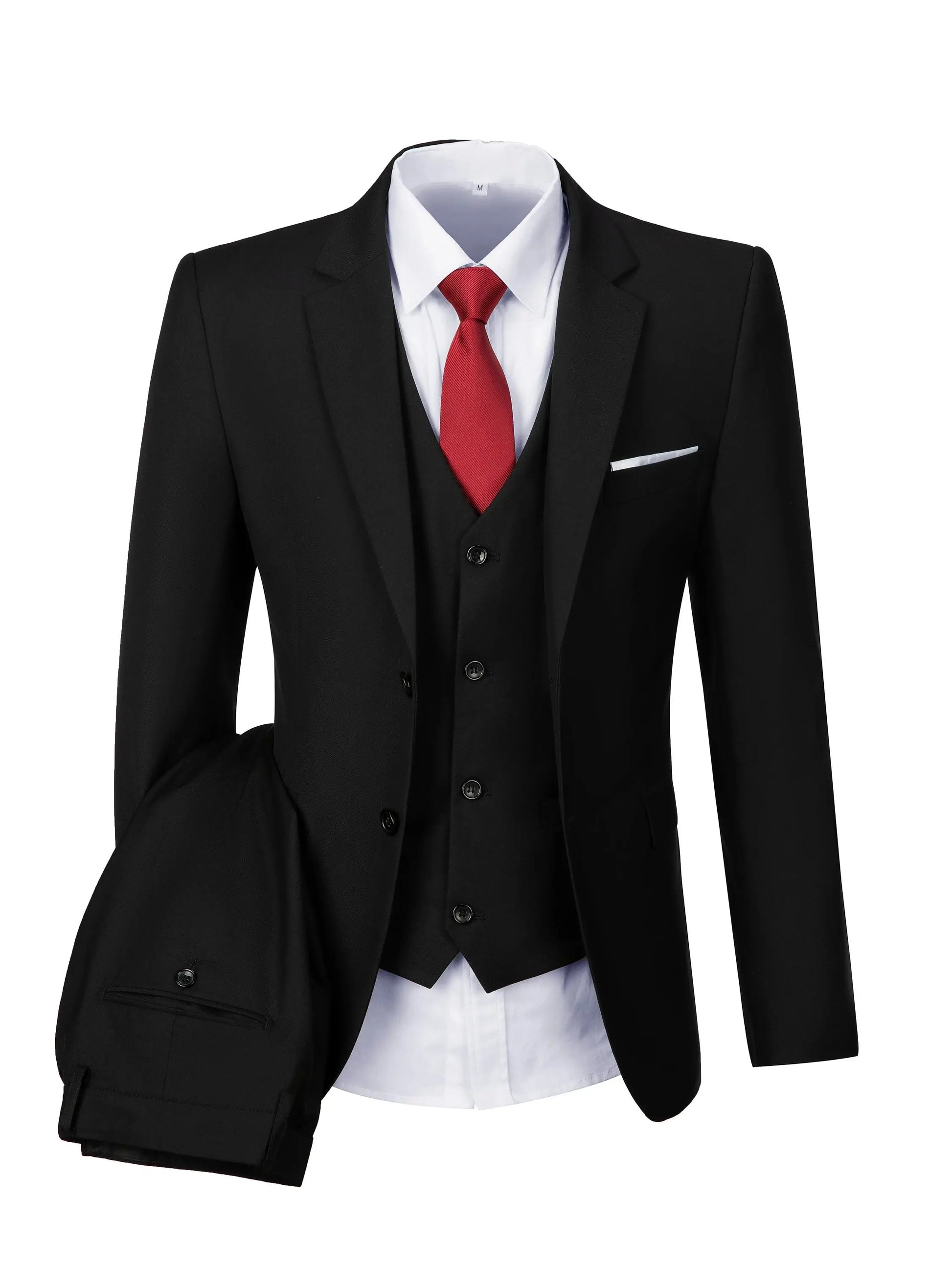 Men's 2-Piece Suits Classic Fit 2 Button Office Dress Suit Jacket Blazer and Pants - BOC-WEAR