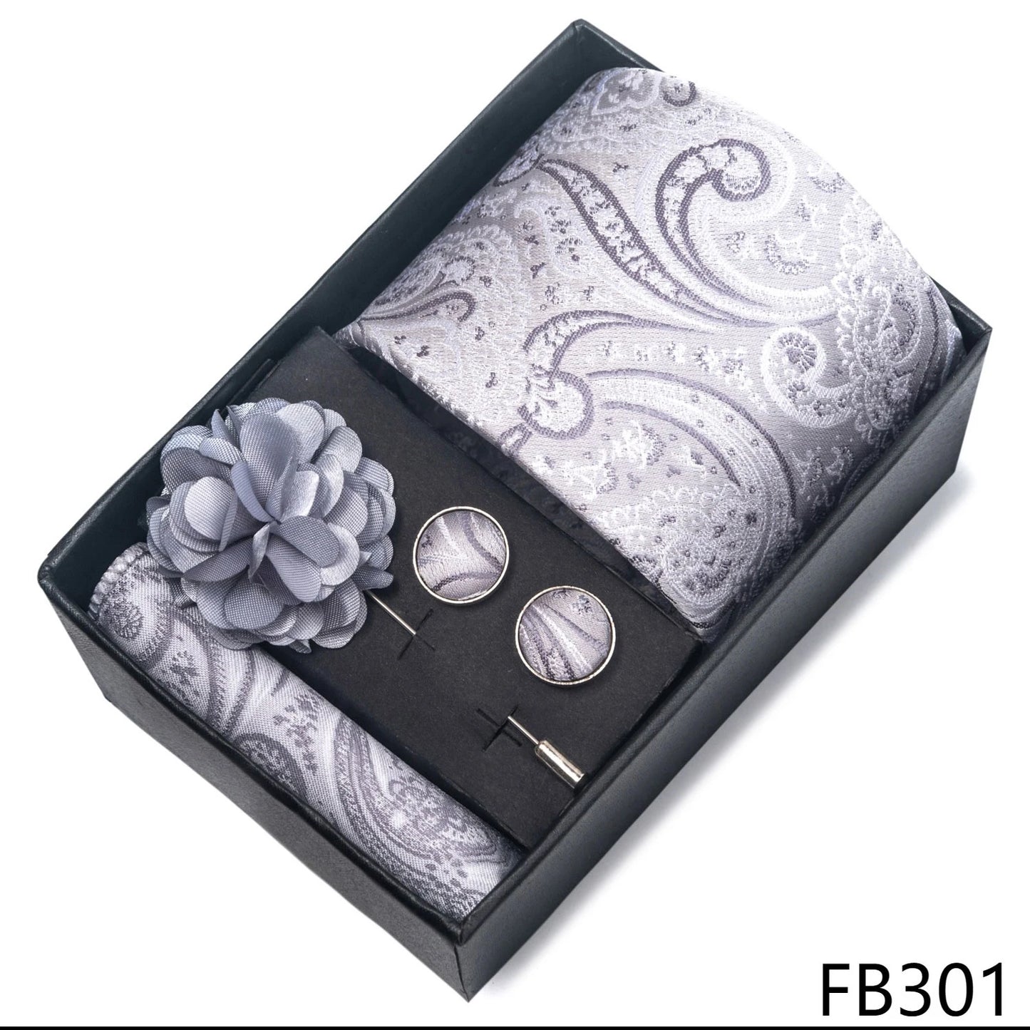 New Designer Blue Red Green Paisley Ties For Men Wedding Party Neck Tie Luxury Tie Pocket Square Cufllink Brooch Set - BOC-WEAR