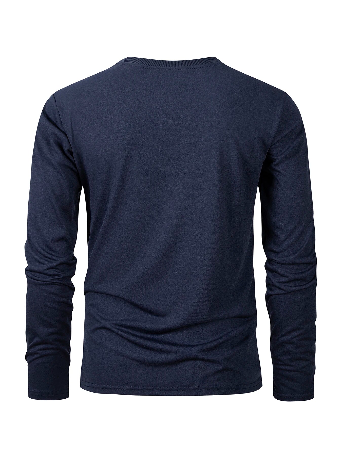 Spring Autumn Men‘s T-shirts Long Sleeve Casual Tops Solid Color High Quality Black T-Shirt Classic Men Clothing - BOC-WEAR