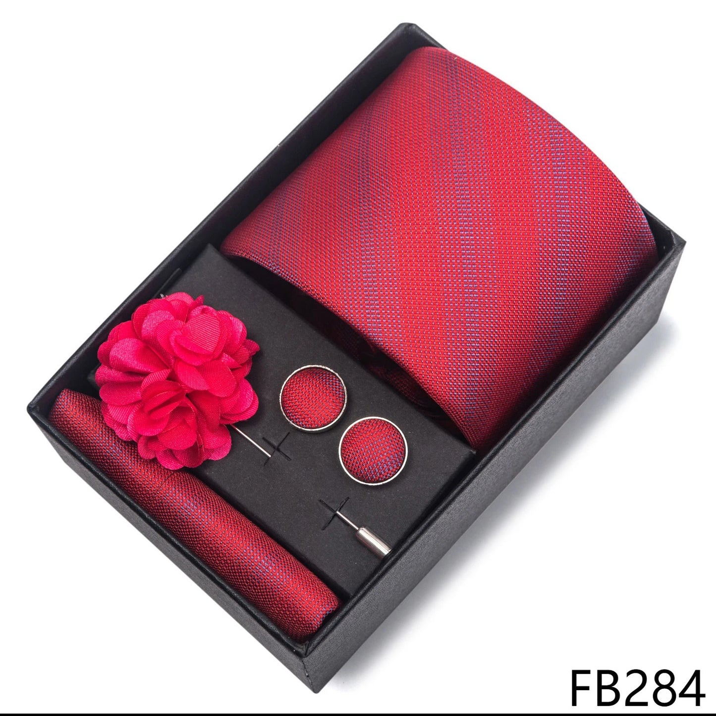 New Designer Blue Red Green Paisley Ties For Men Wedding Party Neck Tie Luxury Tie Pocket Square Cufllink Brooch Set - BOC-WEAR