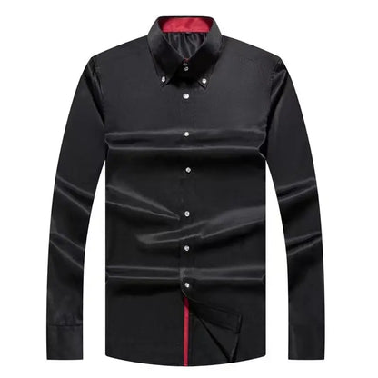 Premium Quality White Shirts for Men - Non-iron Wrinkle Resistant Dress Shirt Long Sleeve New Solid Male Clothing Black Navy - BOC-WEAR