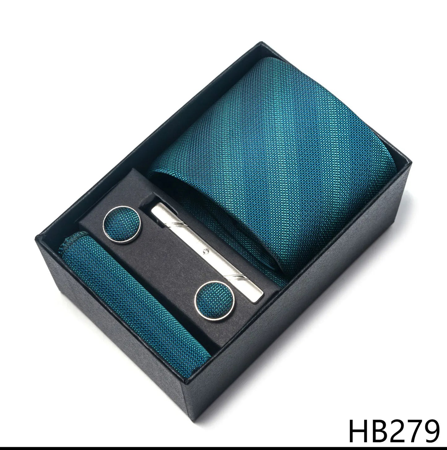 Luxury Brand 8 cm Tie Handkerchief Cufflink Clip Set For Men Wedding Gravata Suit Accessories Holiday Gift Box - BOC-WEAR