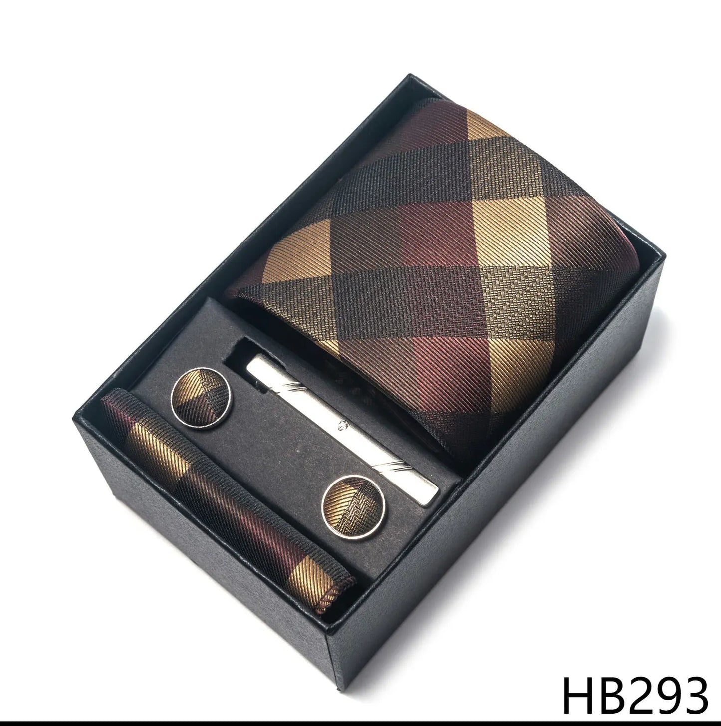 Luxury Brand 8 cm Tie Handkerchief Cufflink Clip Set For Men Wedding Gravata Suit Accessories Holiday Gift Box - BOC-WEAR