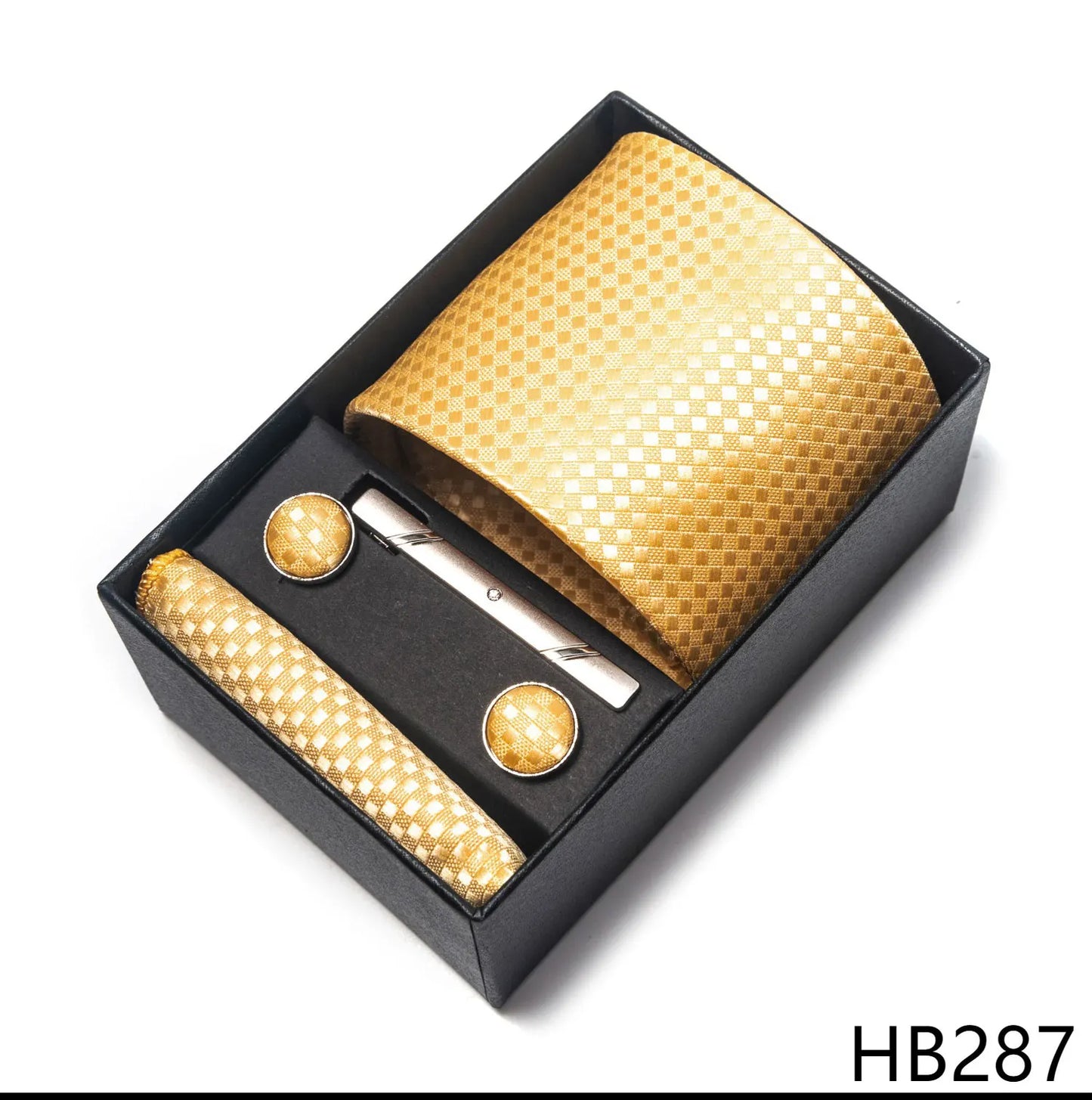 Luxury Brand 8 cm Tie Handkerchief Cufflink Clip Set For Men Wedding Gravata Suit Accessories Holiday Gift Box - BOC-WEAR