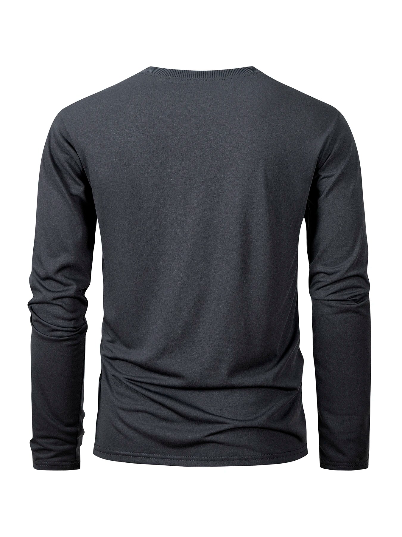 Spring Autumn Men‘s T-shirts Long Sleeve Casual Tops Solid Color High Quality Black T-Shirt Classic Men Clothing - BOC-WEAR